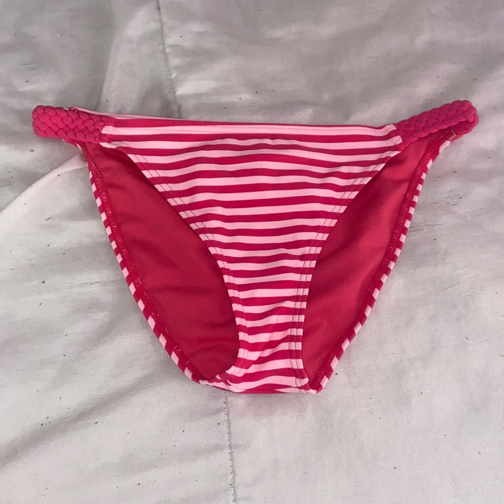 Size Medium Pink Striped Bikini Bottoms